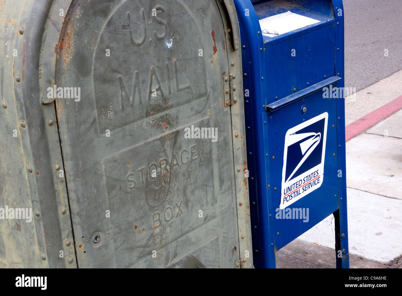 US Mail Storage Box and Postal Services boxes Stock Photo Alamy