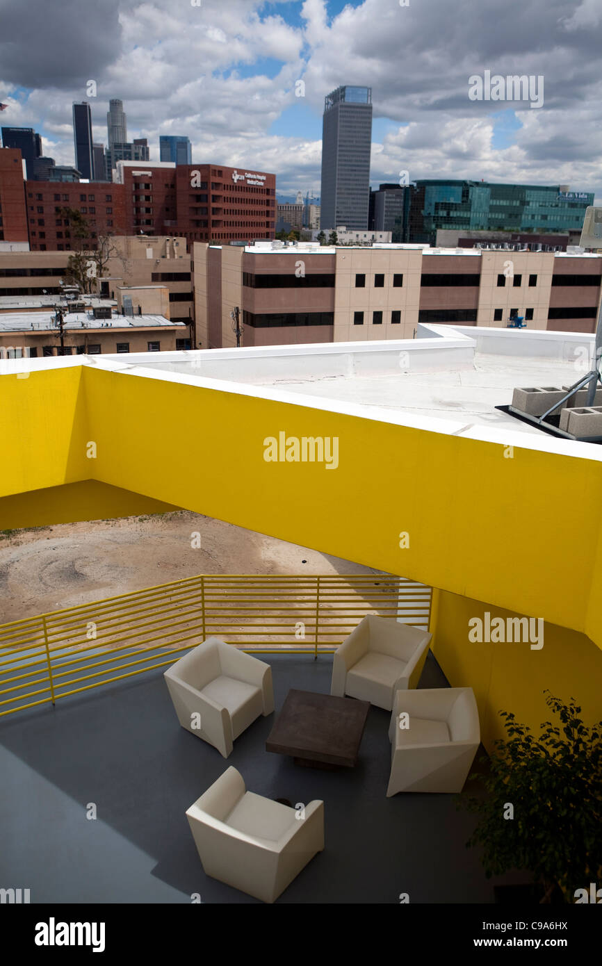 The 95unit Carver Apartments in the Skid Row downtown area of Los Angeles, California opened