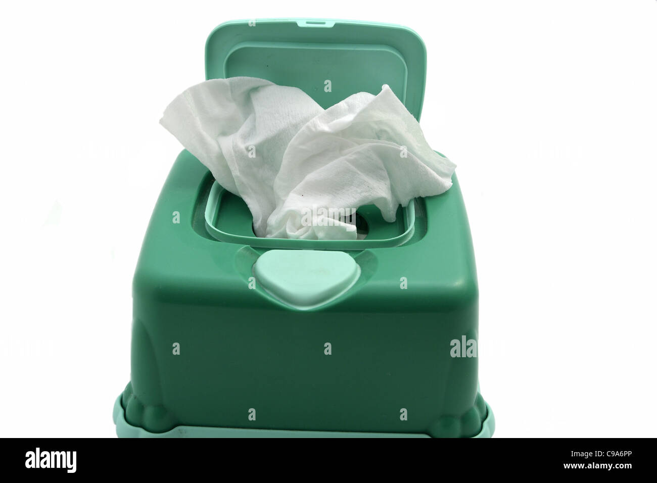 box with tissues on the white background Stock Photo