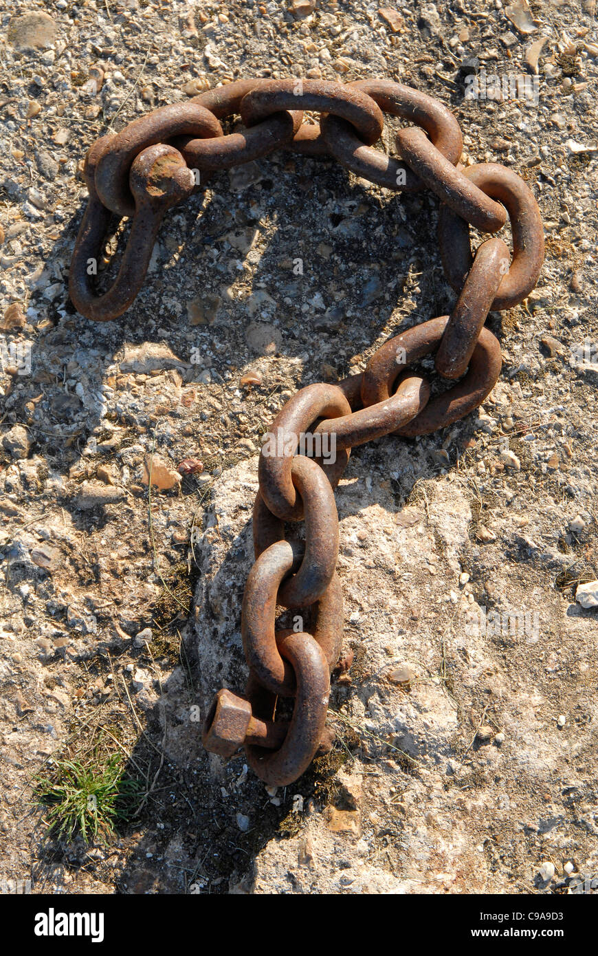 Question mark shaped in rusty chain Stock Photo Alamy