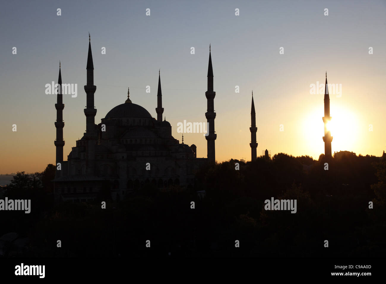 SUNSET & BLUE MOSQUE SILHOUETTE SULTAN AHMET CAMII SULTANAHMET ISTANBUL ...