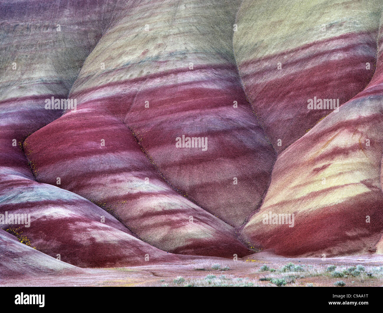 Close up of Painted Hills. John Day Fossil Beds National Monument. Oregon Stock Photo