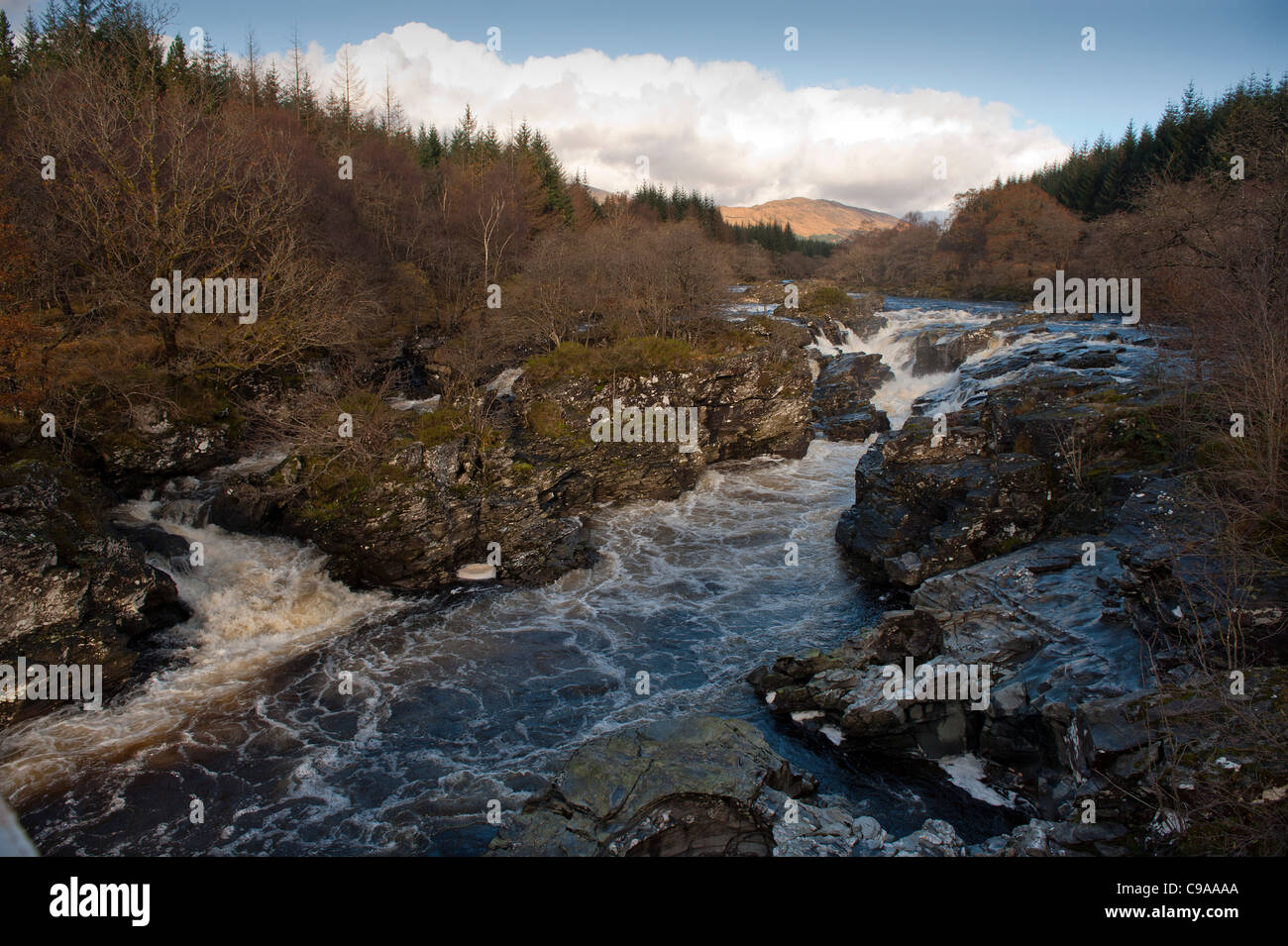 Glen Orchy, Allt Broighleachan Waterfall, Scotland Stock Photo