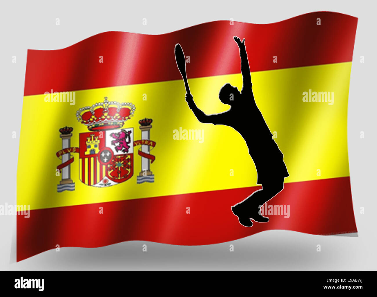 Country Flag Sport Icon Silhouette Series Spanish Tennis Stock Photo