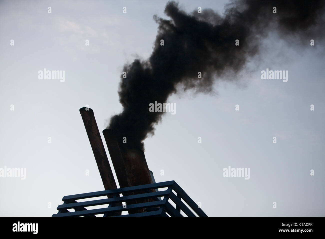 Exhaust emissions, the result of burning marine diesel in a ships