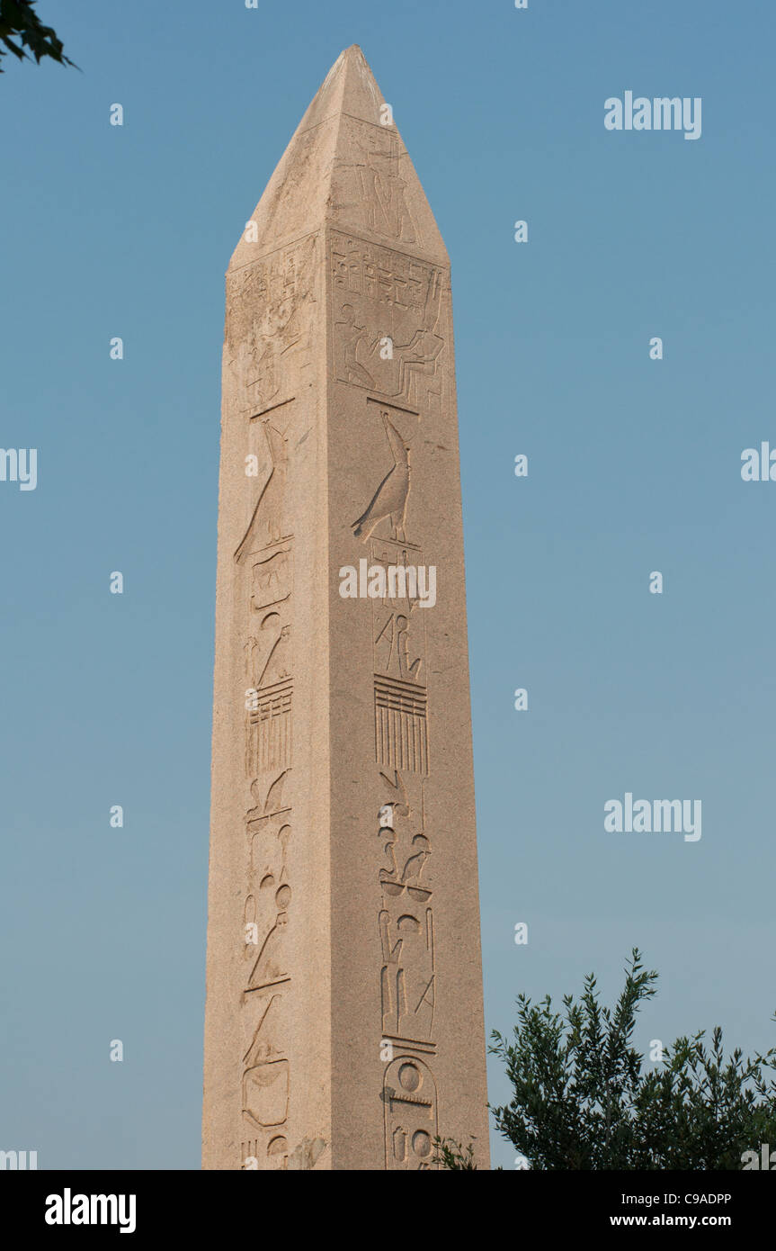 Obelisk of Theodosius in the Hippodrome, Istanbul, Turkey. Stock Photo
