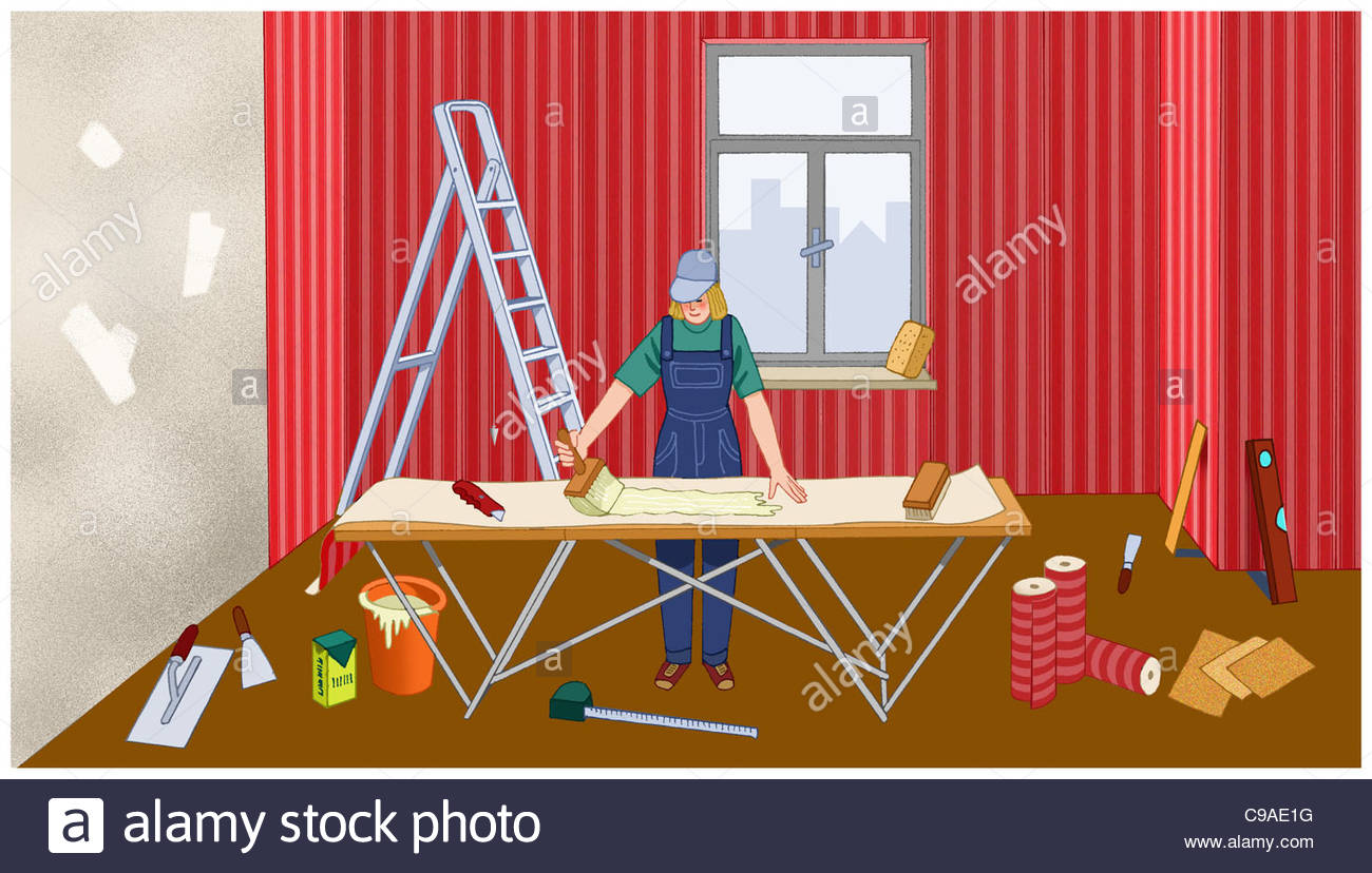 Wallpaper Paste Bucket Stock Photos & Wallpaper Paste Bucket Stock