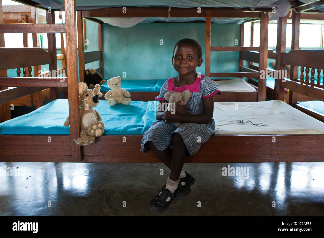 Mary at the Wema centre for girls. Wema is an NGO organisation supporting vulnerable children. Stock Photo