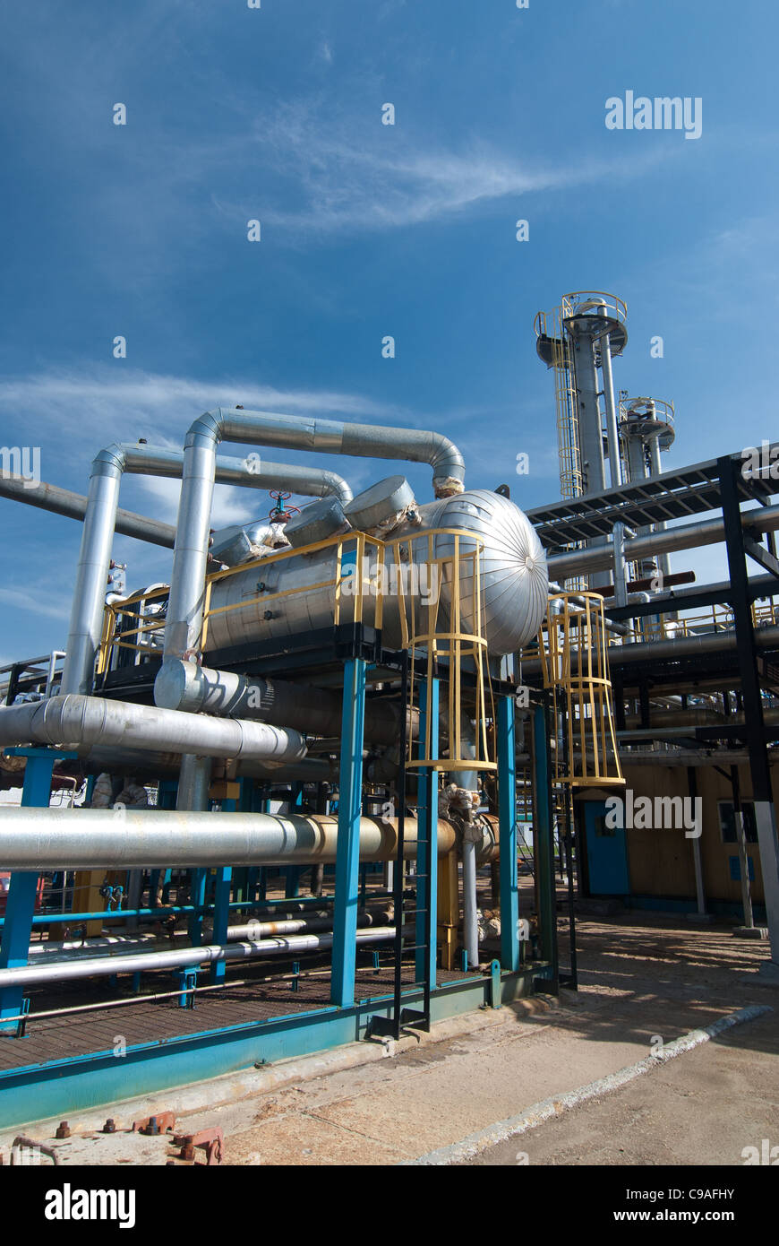 Gas industry. sulfur refinement factory Stock Photo