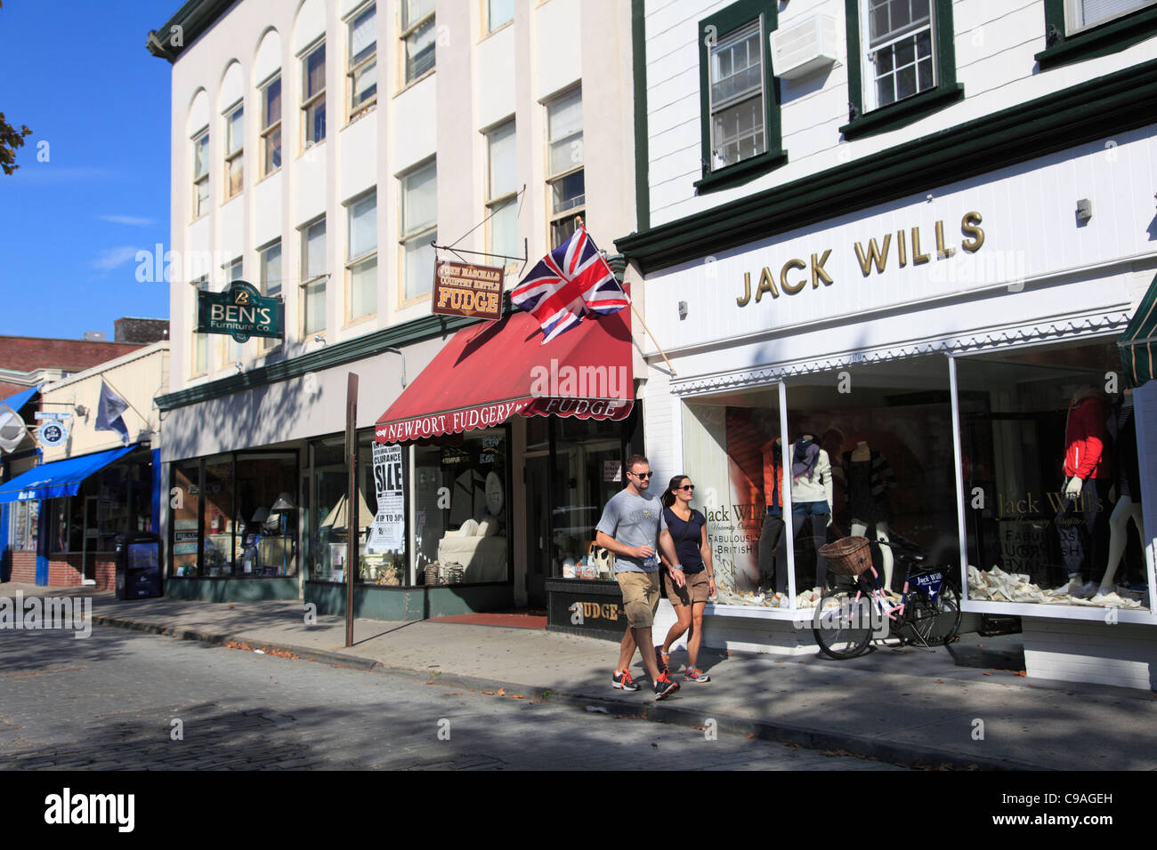 Thames Street, Newport, Rhode Island, New England, USA Stock Photo Alamy