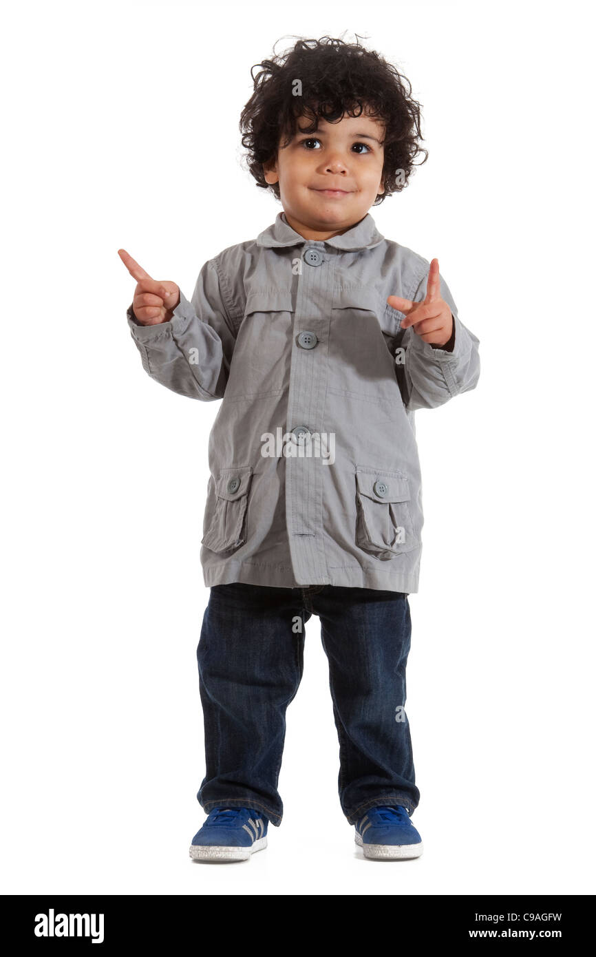 two 2 year old boy cutout Stock Photo