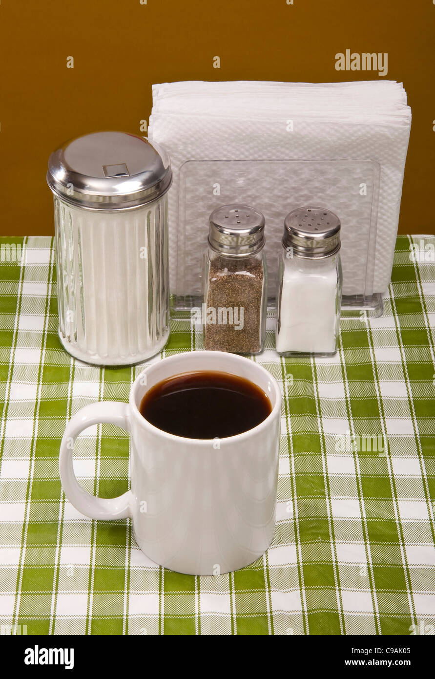 Diner Table and Coffee Stock Photo