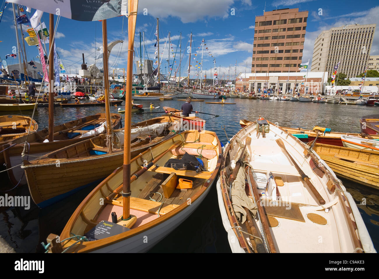 Wooden boats at Constitution Dock, during the biannual Wooden Boat