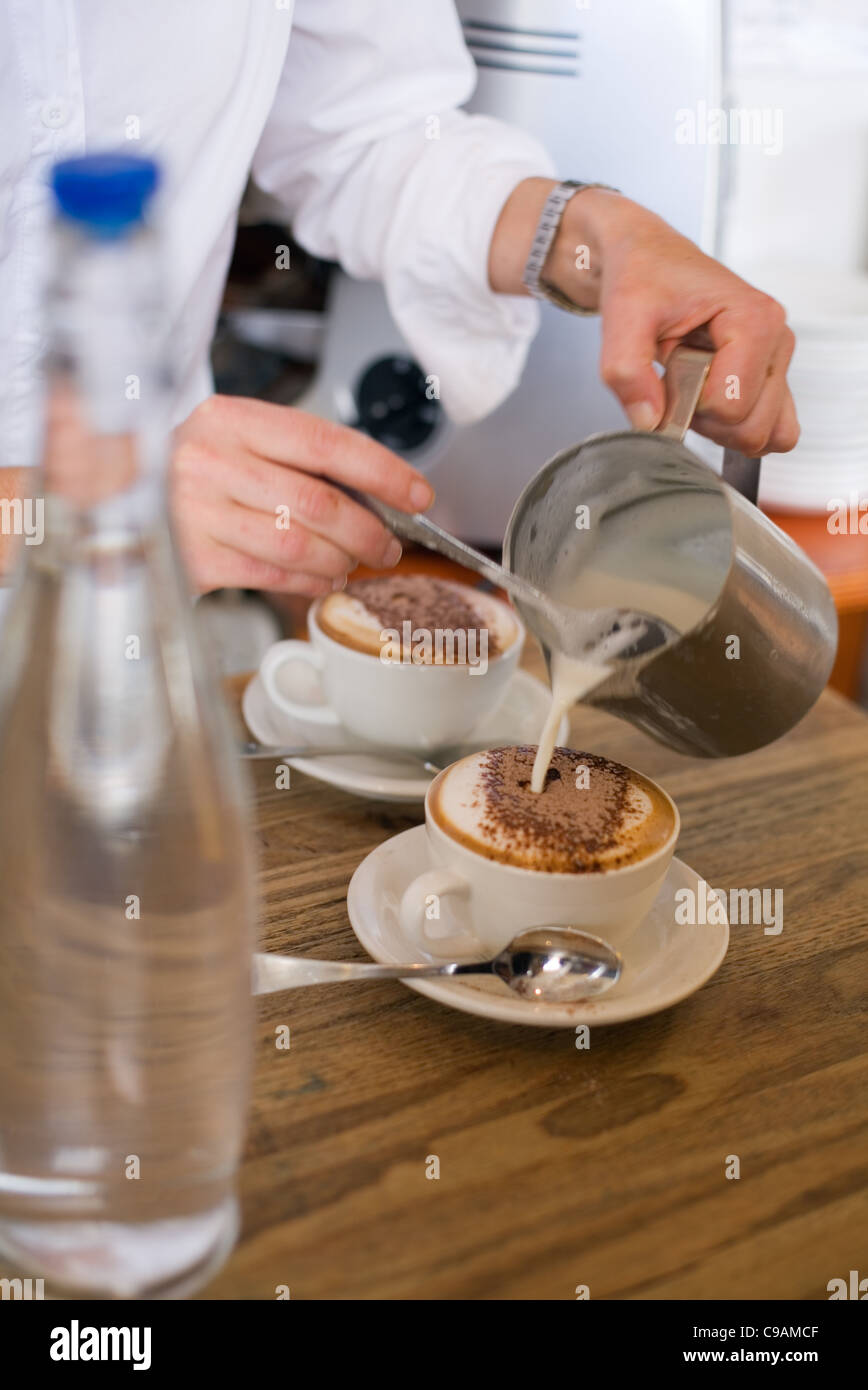 Coffee at Jackman & Ross a renowned bakery and cafe at Battery Point. Hobart, Tasmania