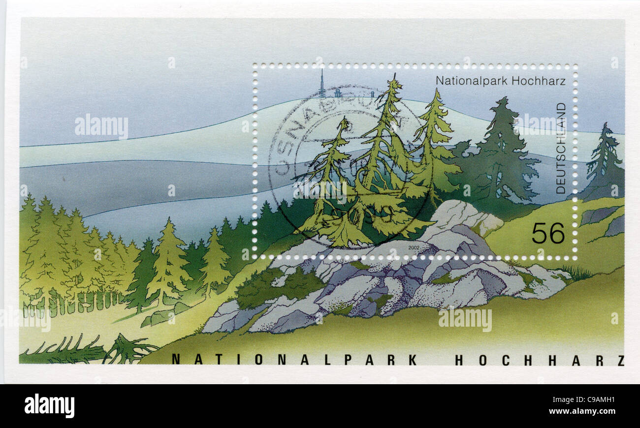 germany-postage-stamp-hochharz-national-park-stock-photo-alamy