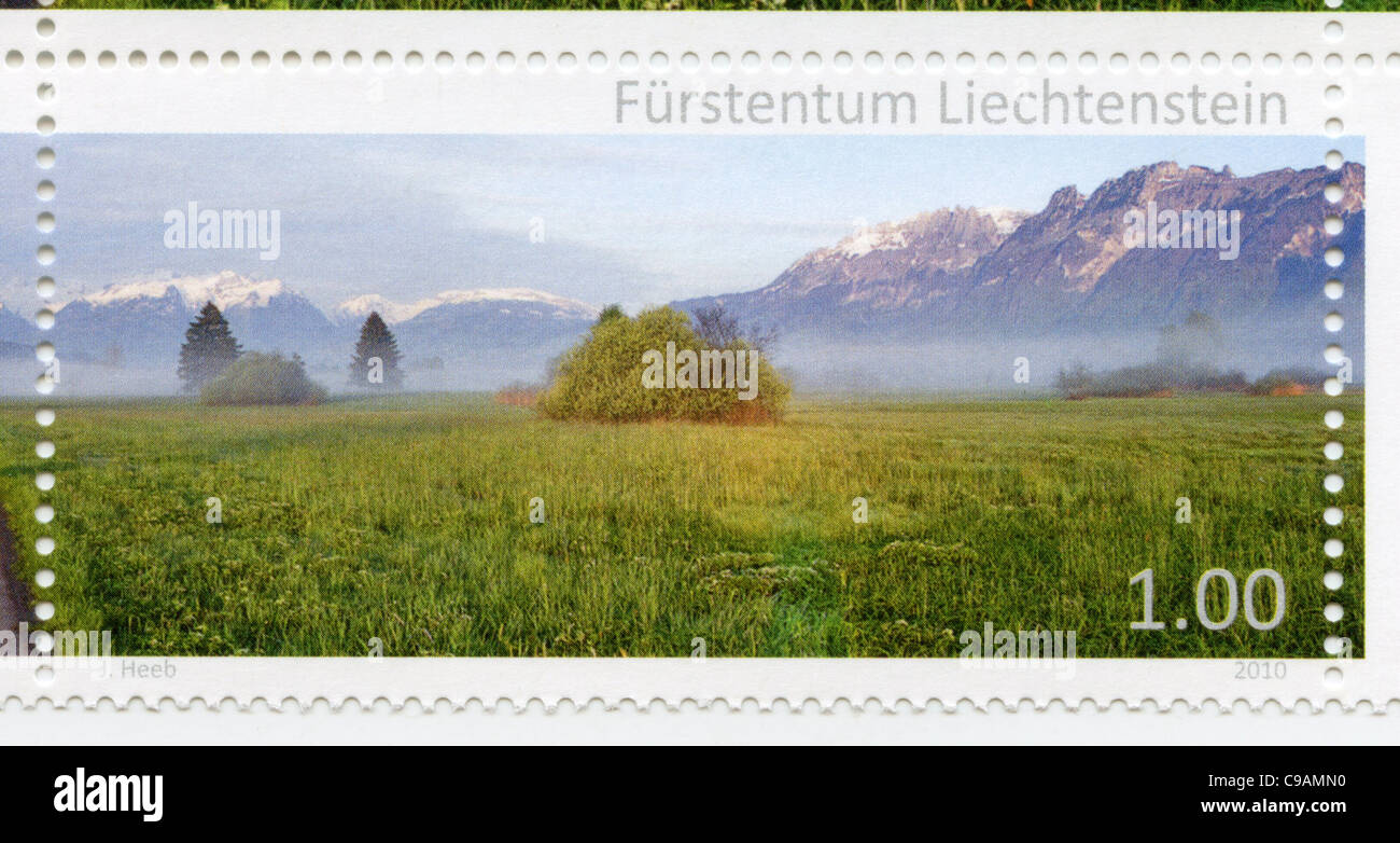 Liechtenstein postage stamp Stock Photo