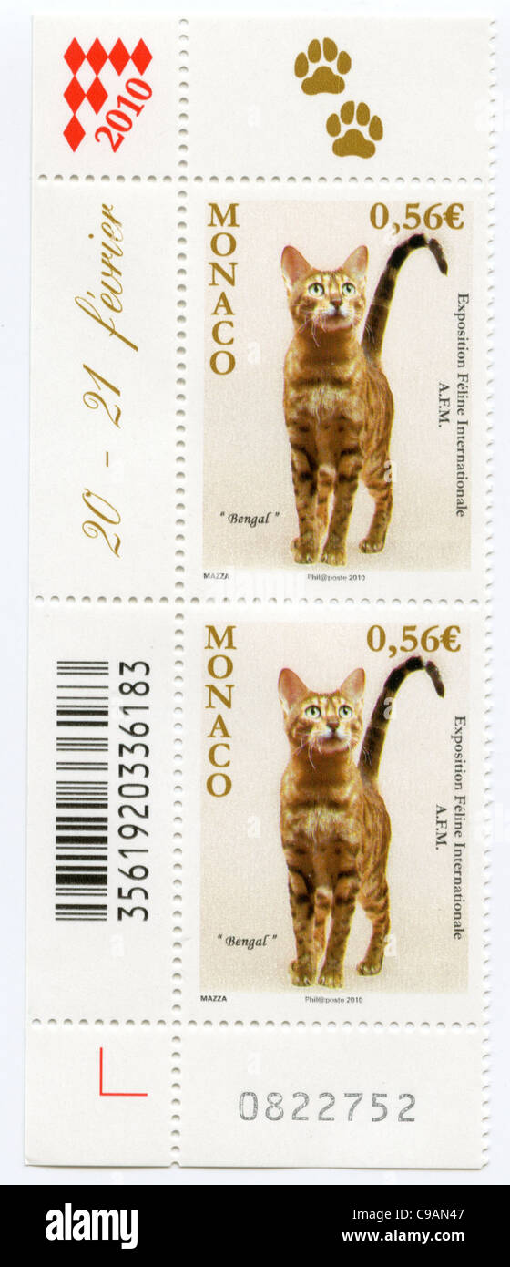 Monaco postage stamp Stock Photo