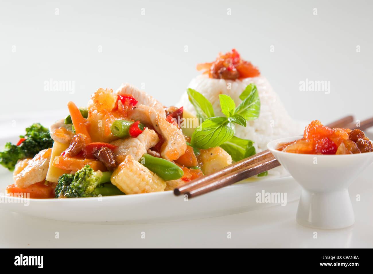 Asian Chicken Stir Fry Stock Photo - Alamy