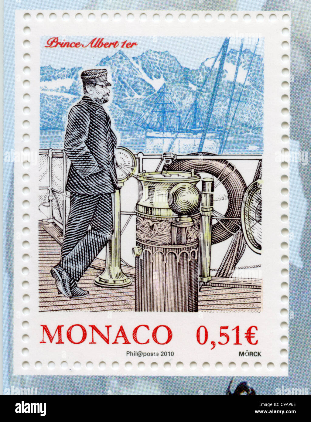Prince Albert I Monaco postage stamp Stock Photo