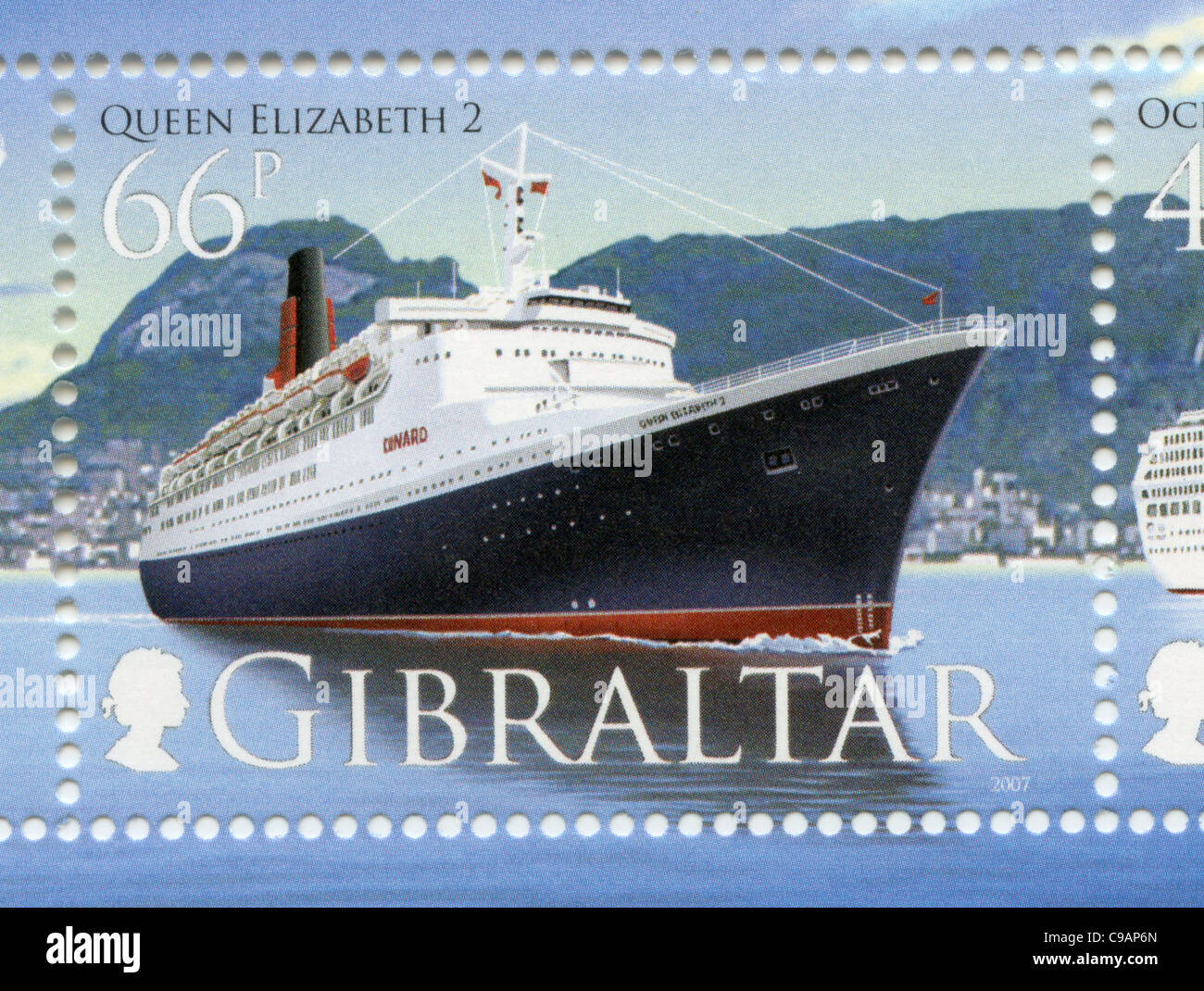 Queen Elizabeth 2 Gibraltar postage stamp Stock Photo