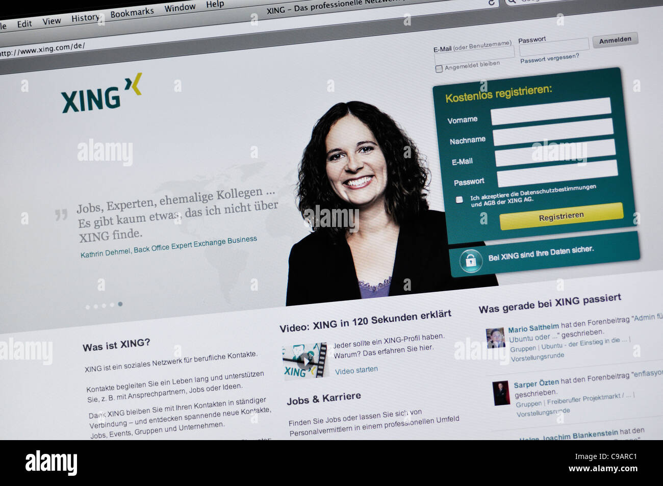 Xing social network website Stock Photo Alamy