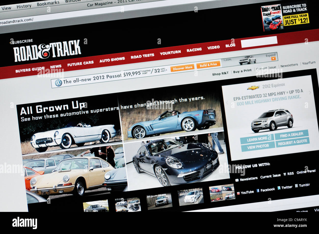 Roadandtrack website automotive magazine Stock Photo Alamy