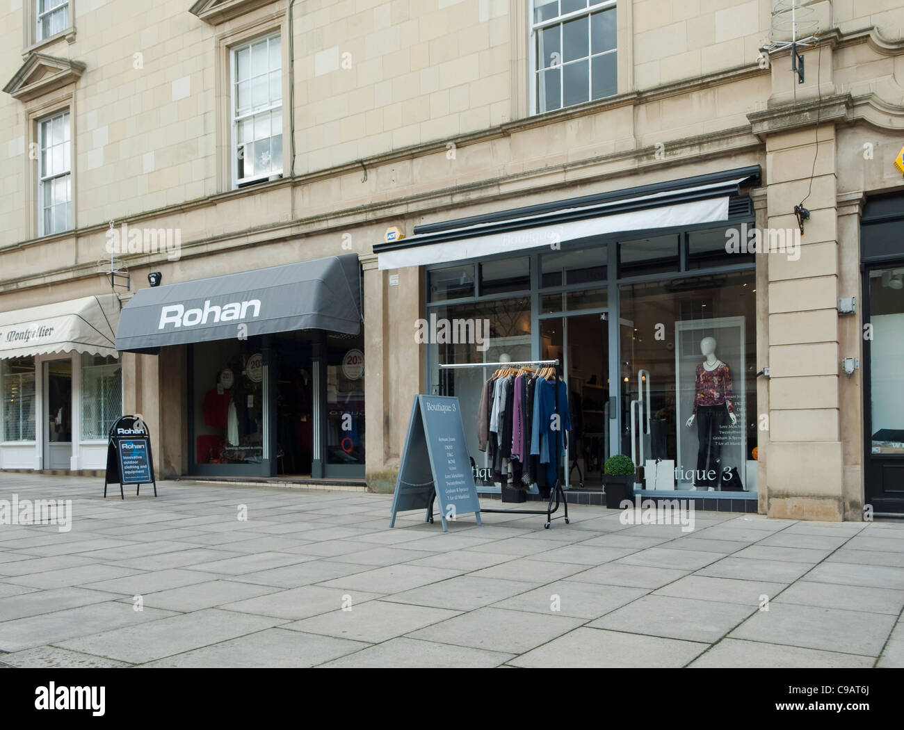 Upmarket clothes shops and boutiques in Montpellier Street, Cheltenham