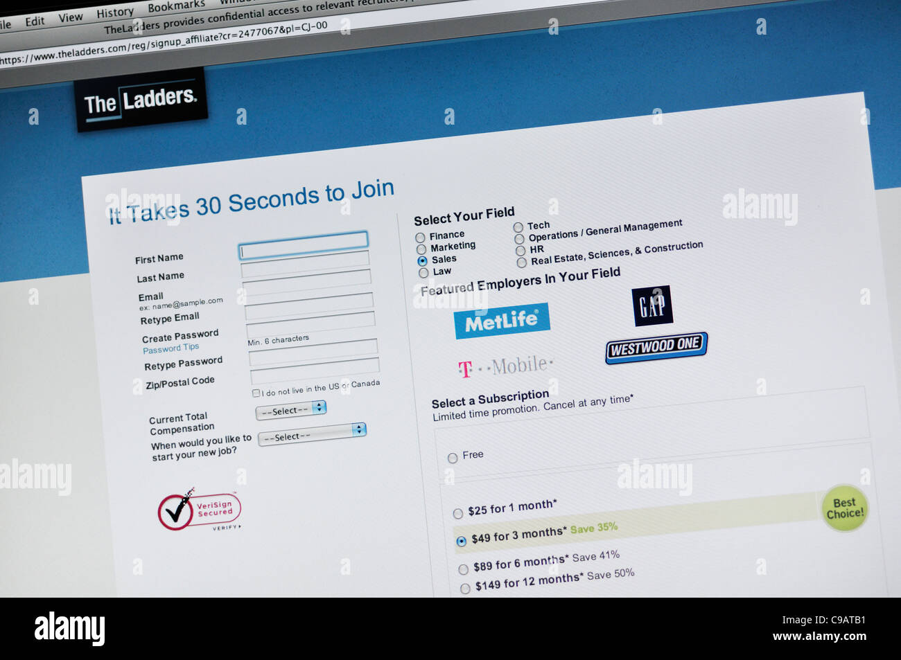 The Ladders website online job search Stock Photo Alamy