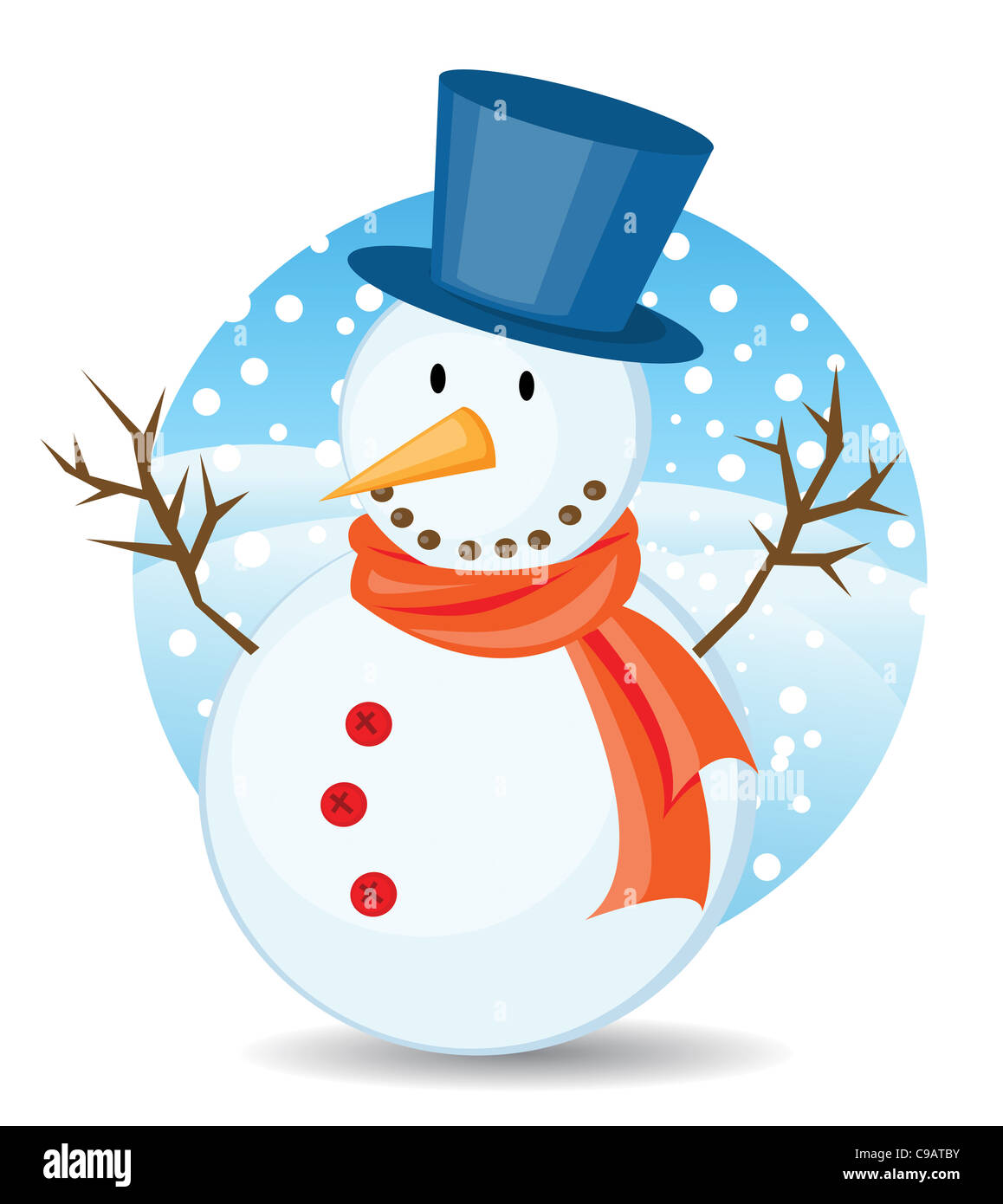 snowman illustrations for christmas greetings card Stock Photo - Alamy