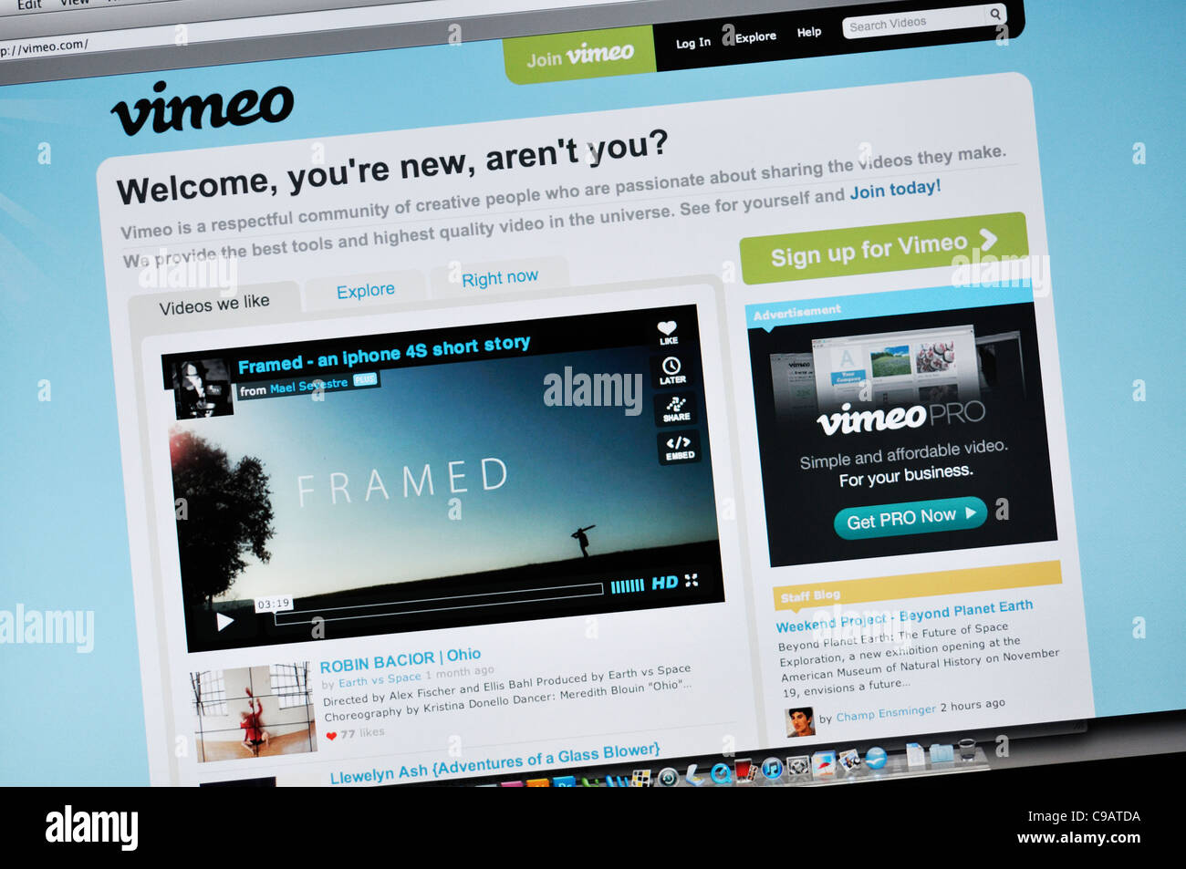 Vimeo website Stock Photo Alamy