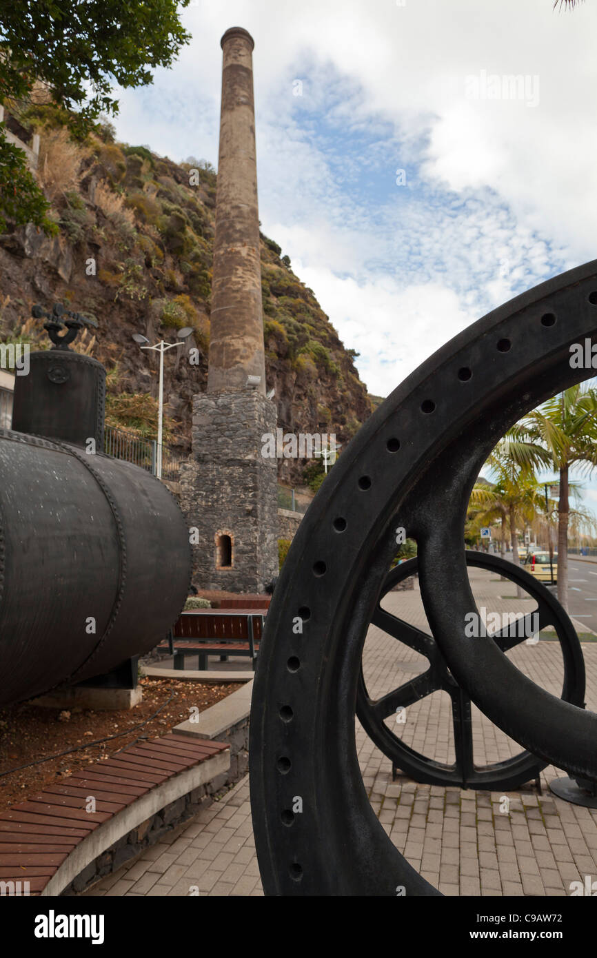 Historical monument of cane sugar mill parts in Calheta Madeira