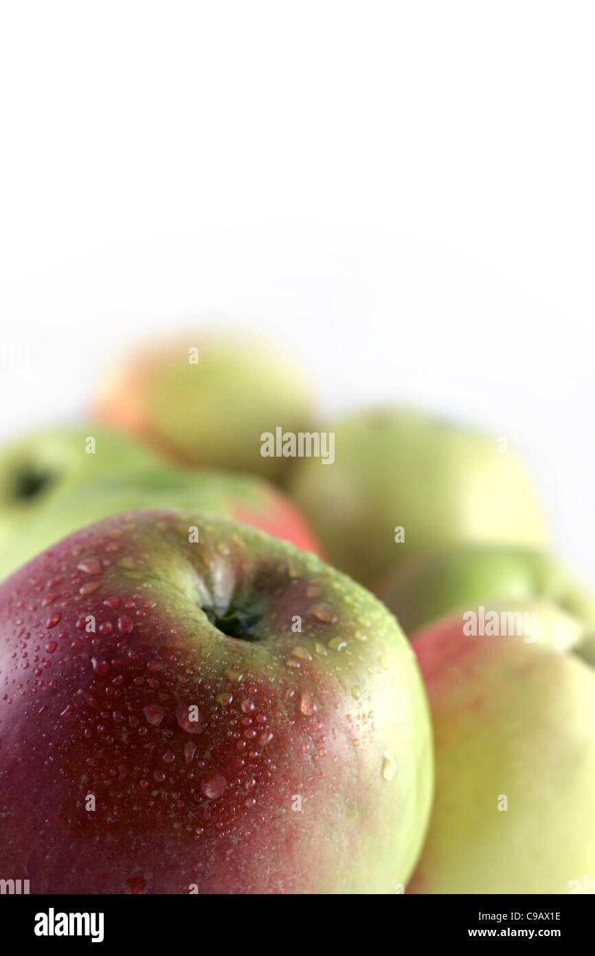 image from fruits series: wet apples on bright Stock Photo - Alamy
