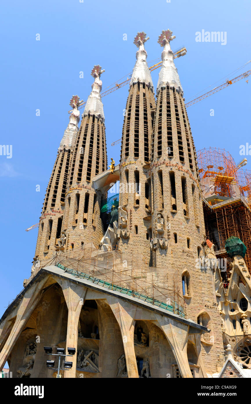 La Sagrada Familia Gaudi's Unfinished Cathedra lBarcelona Spain Europe Catalonia Stock Photo