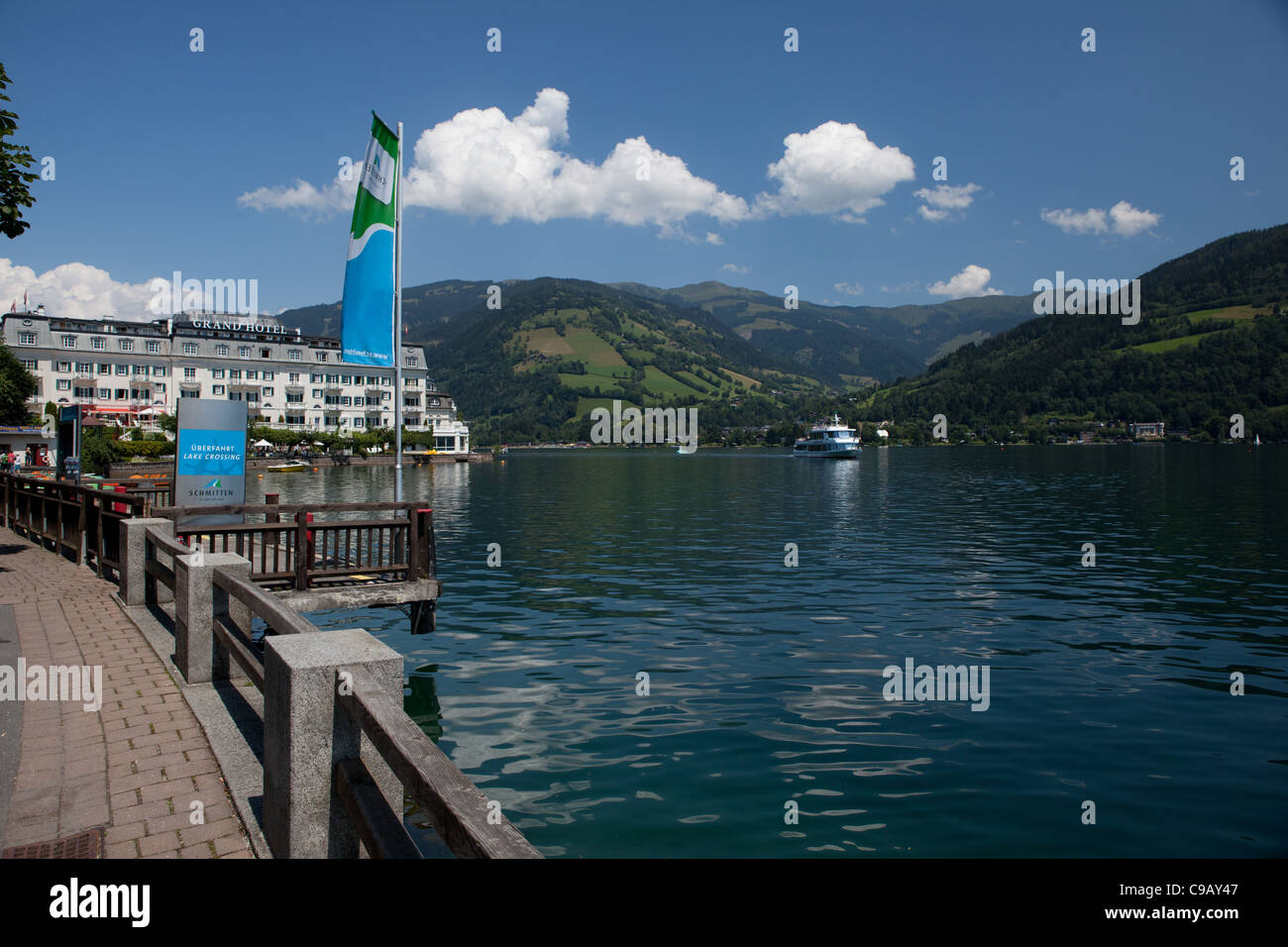 Image taken from the lake in Zell Am See. A beautiful landscape in the Alps in Austria Stock Photo