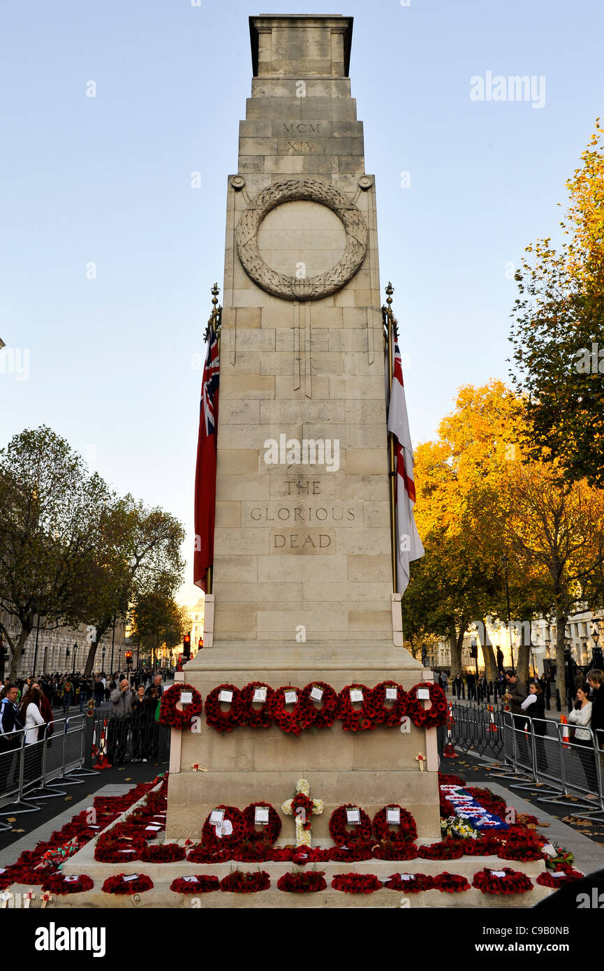 Memorial Wreaths at the Cenotaph, Whitehall, London Stock Photo