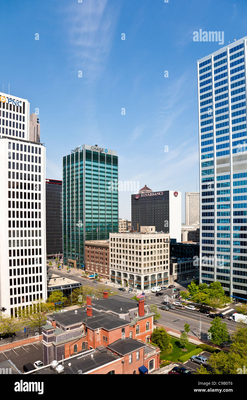 Skyscrapers and office towers in downtown Columbus, Ohio. Stock Photo