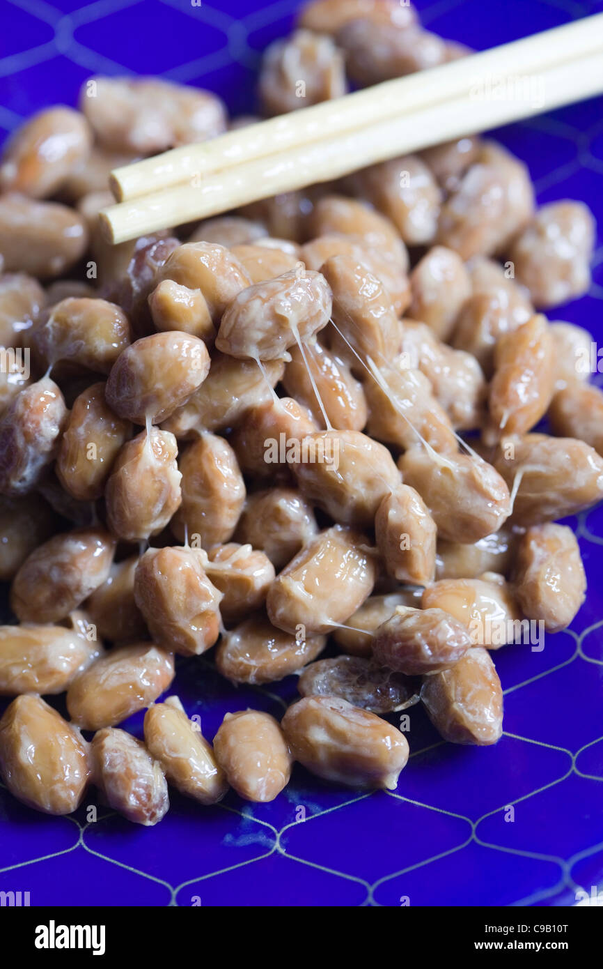 Natto or Fermented Soybeans a Japanese delicacy An example of the