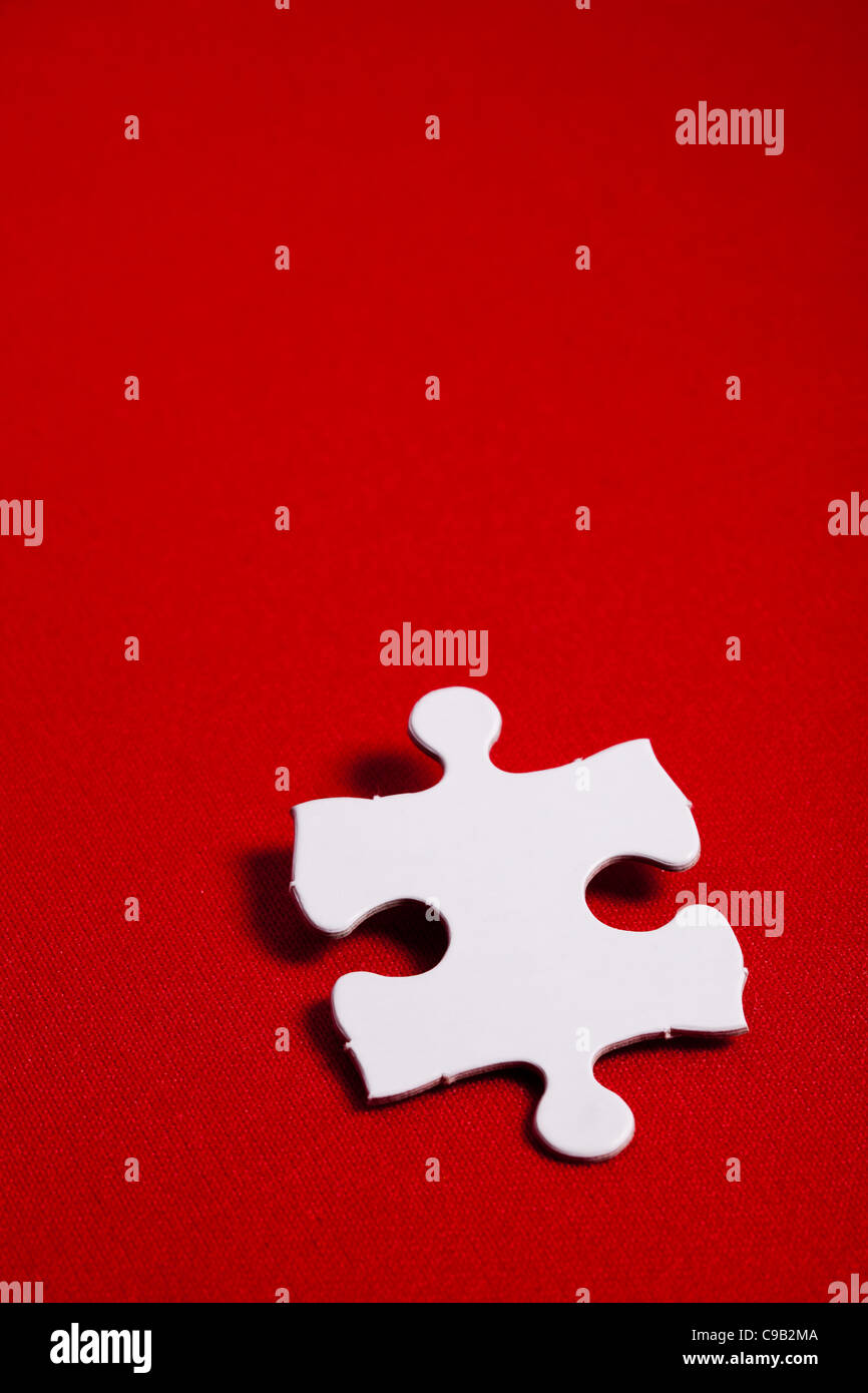 White Blank Puzzle, business concept of Solution Stock Photo