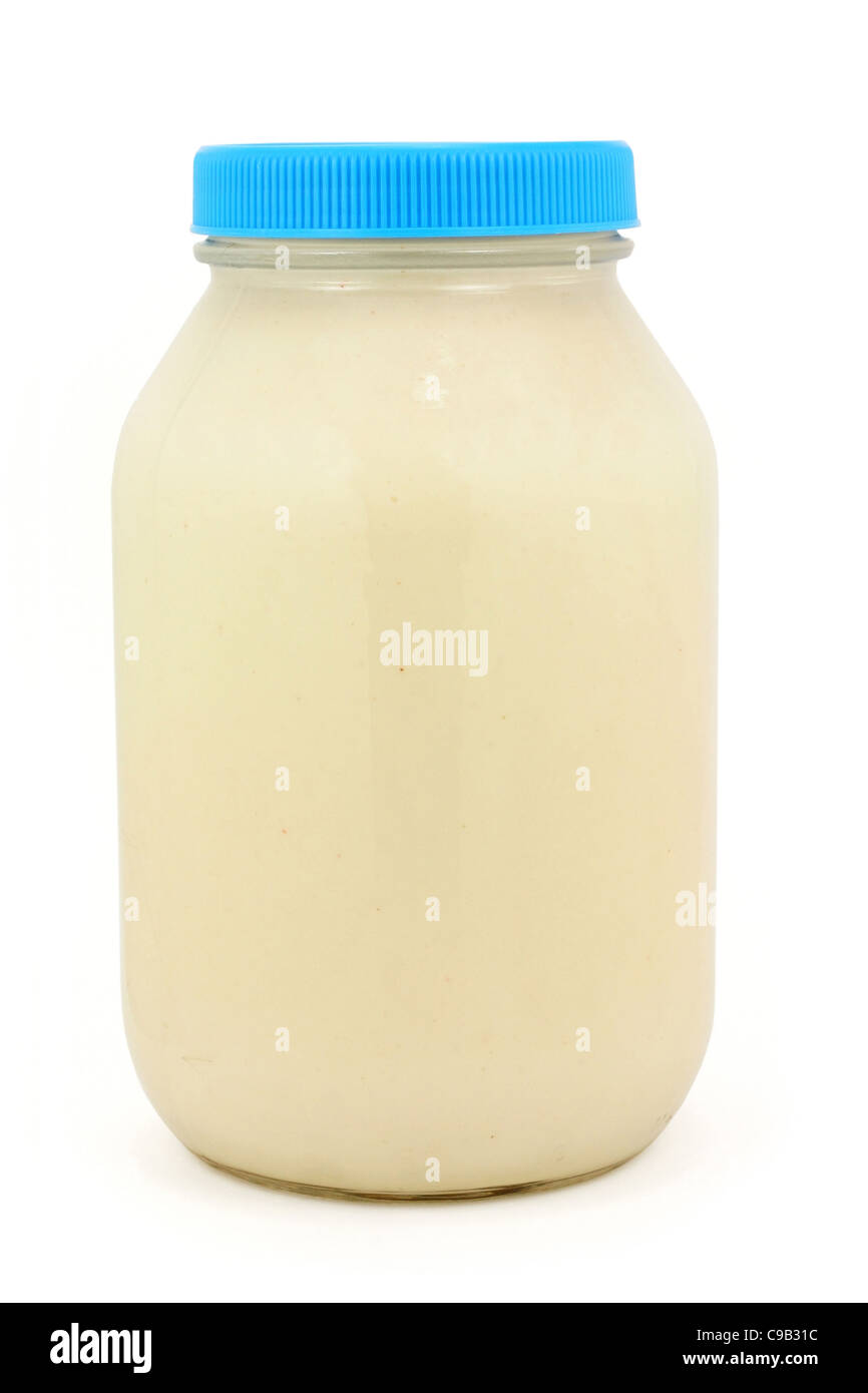 a bottle of salad cream with white background Stock Photo Alamy