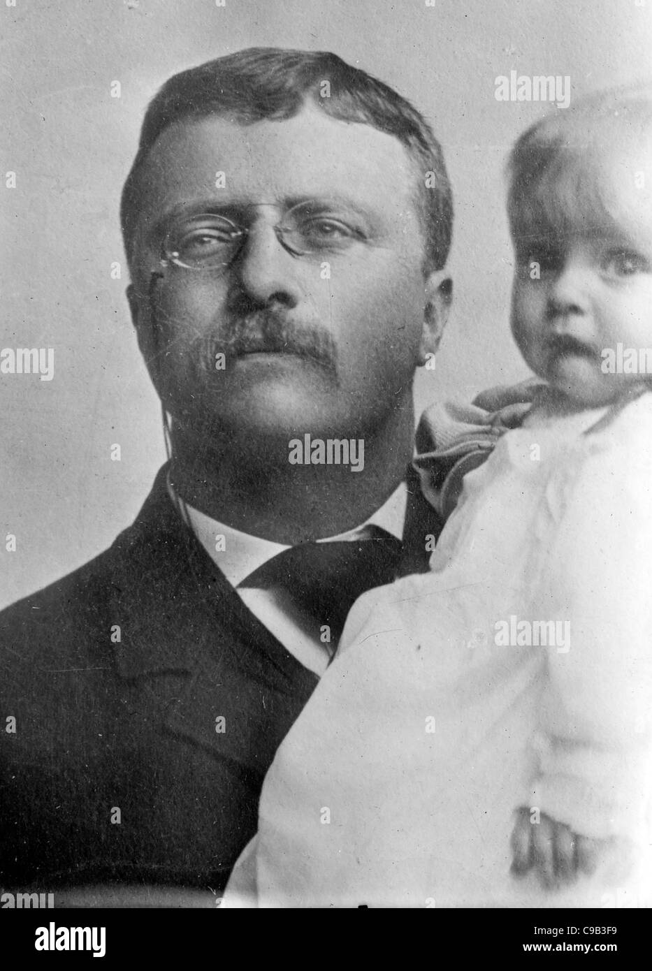 Theodore Roosevelt, holding child Stock Photo