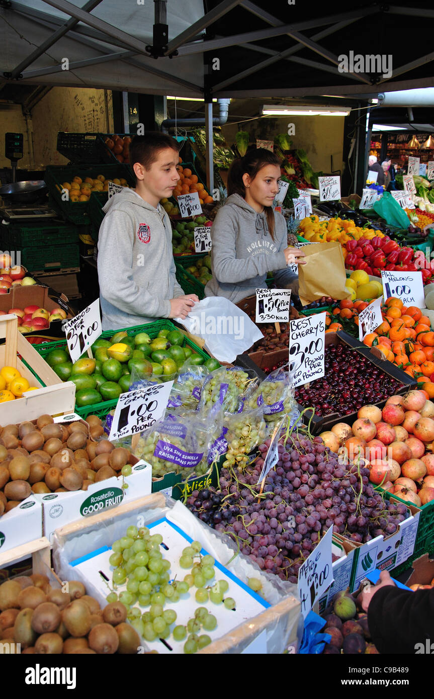 Fruit and vegetable stall in Market Place, Kingston upon Thames, Royal
