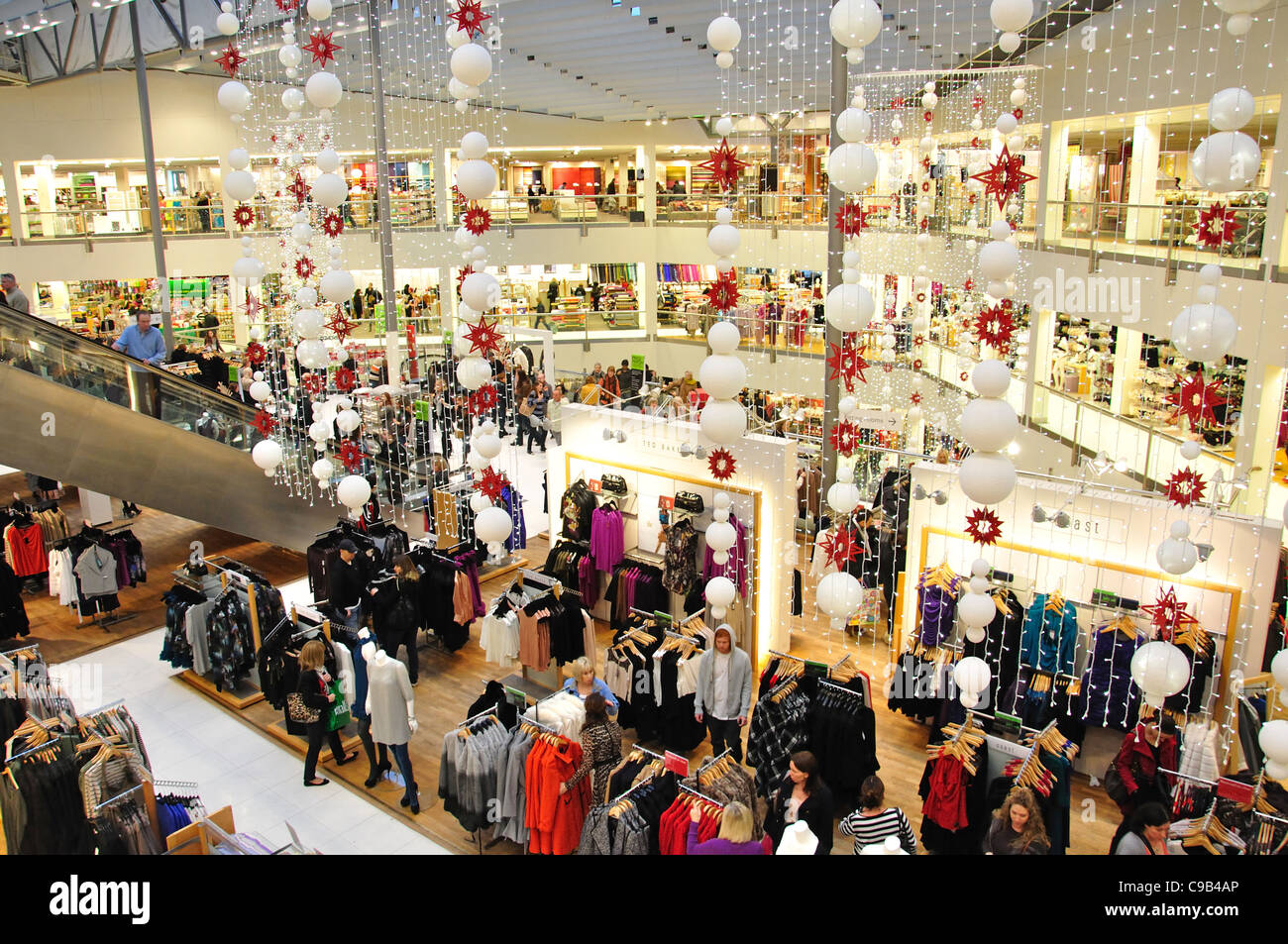 Interior of John Lewis Department Store at Christmas, Wood Street
