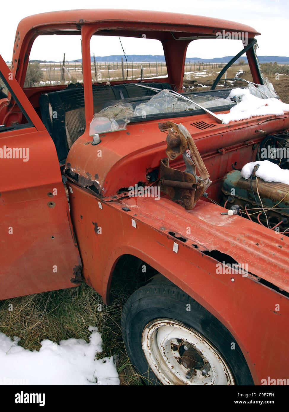 An old farm truck in an abandoned field Stock Photo - Alamy