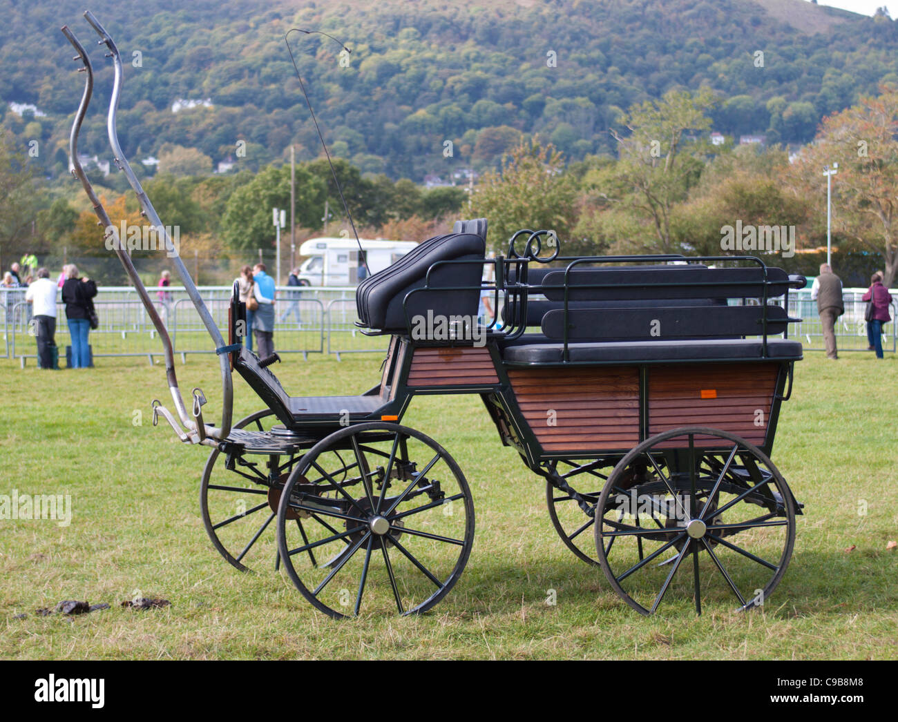 Four-wheeled, horse-drawn wagonette Stock Photo