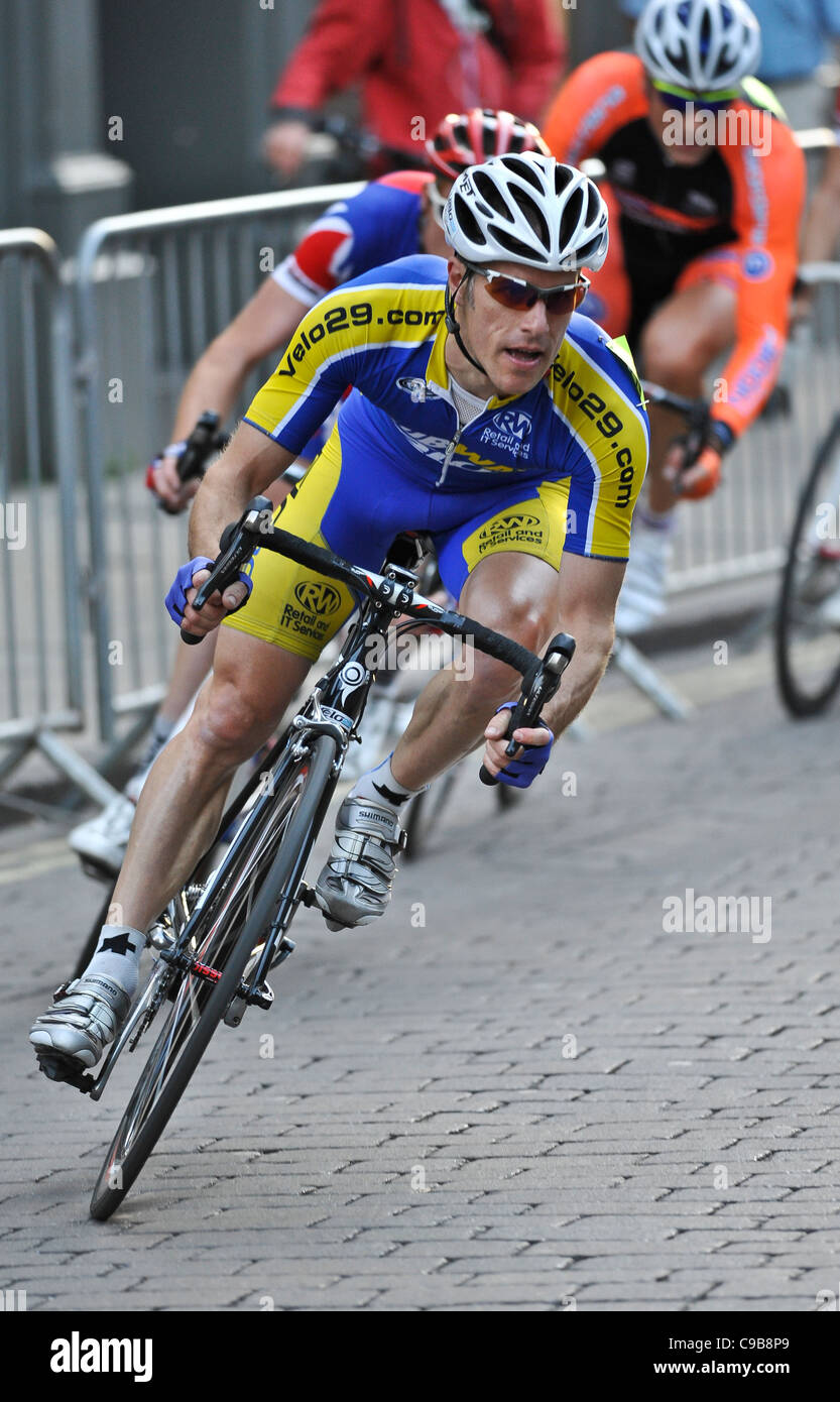 Competitors in the York Cycling City Race, August 2011. Stock Photo