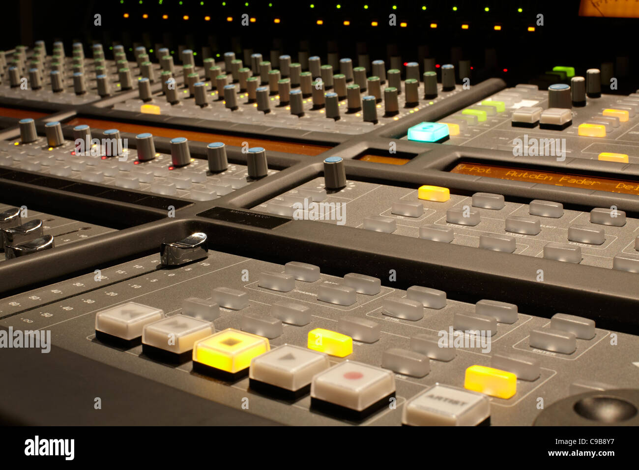 Recording Studio mixing desk in a recording studio Stock Photo Alamy