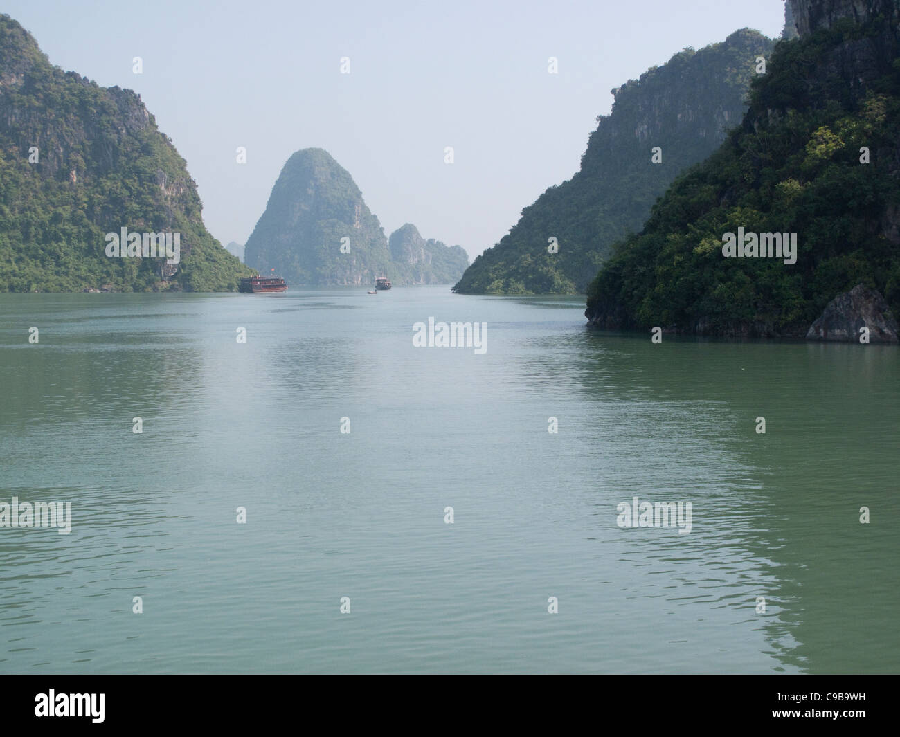 Halong Bay rock formations in the South China Sea, Vietnam Stock Photo