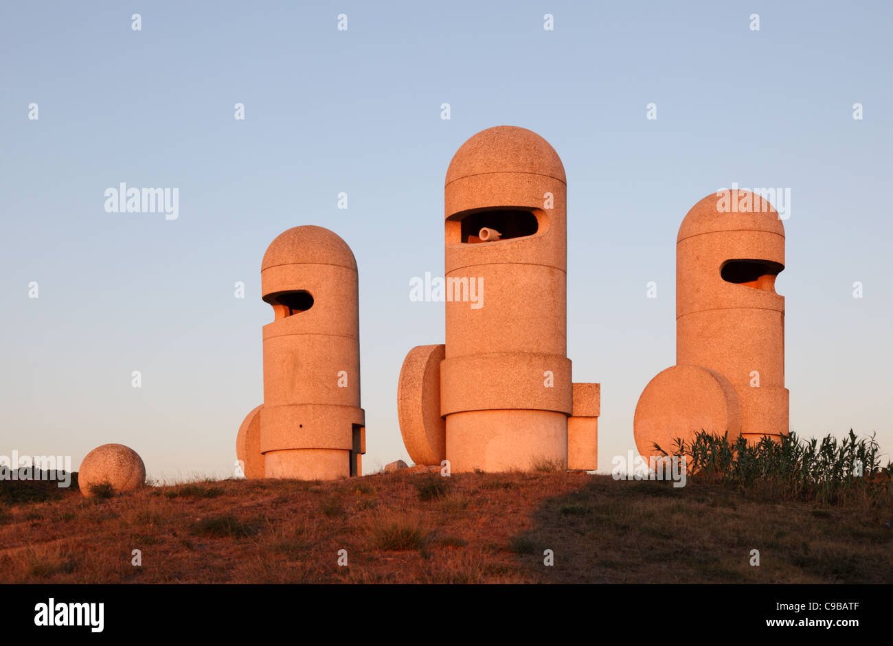 Look-out towers in Languedoc-Roussillon, southern France Stock Photo
