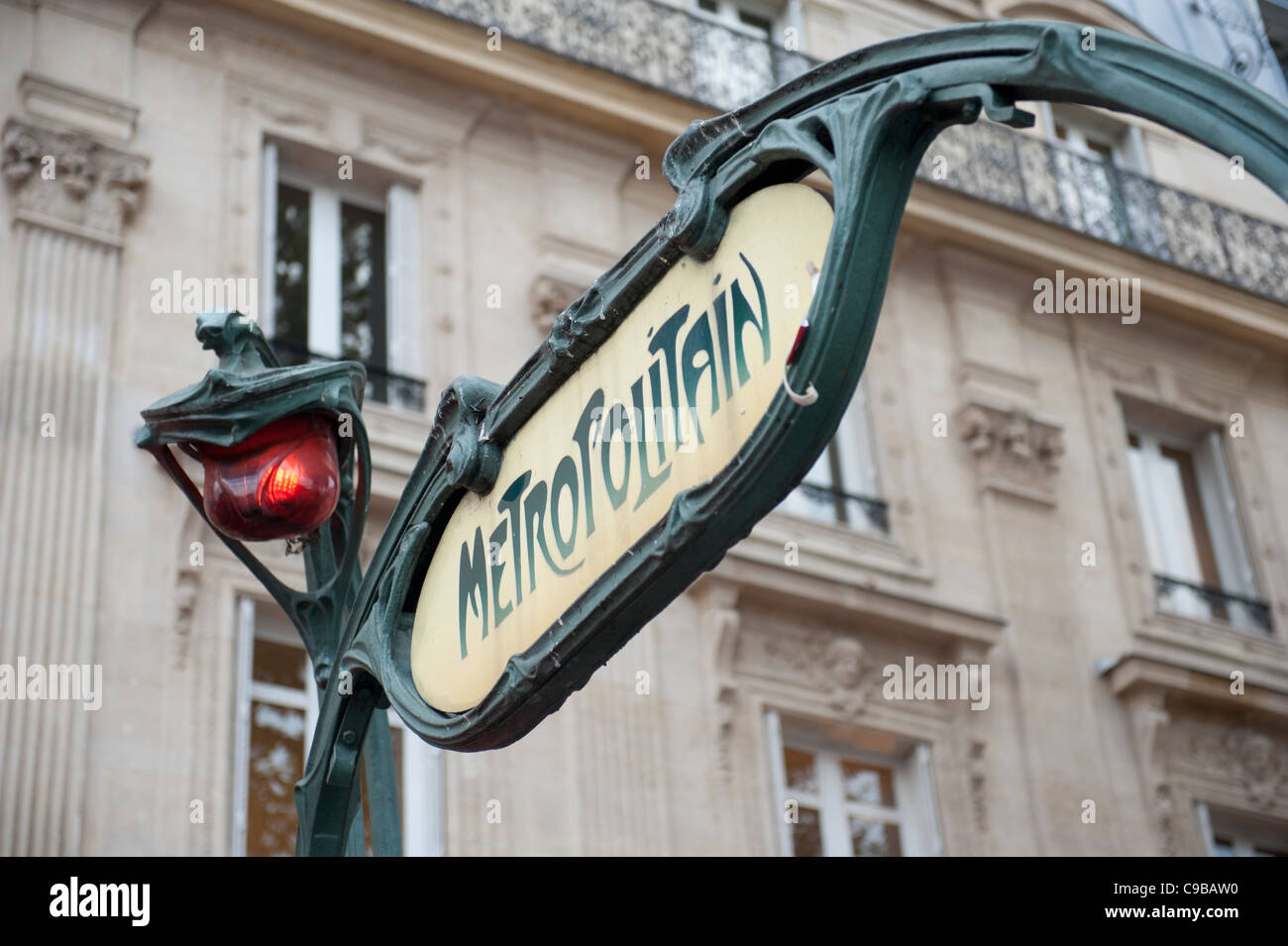 Art nouveau floral entrance by Hector Guimard to the Paris metro Stock Photo
