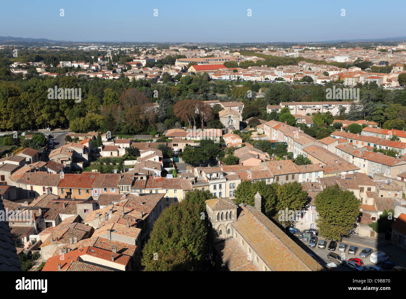 View over the city of Carcassonne, France Stock Photo
